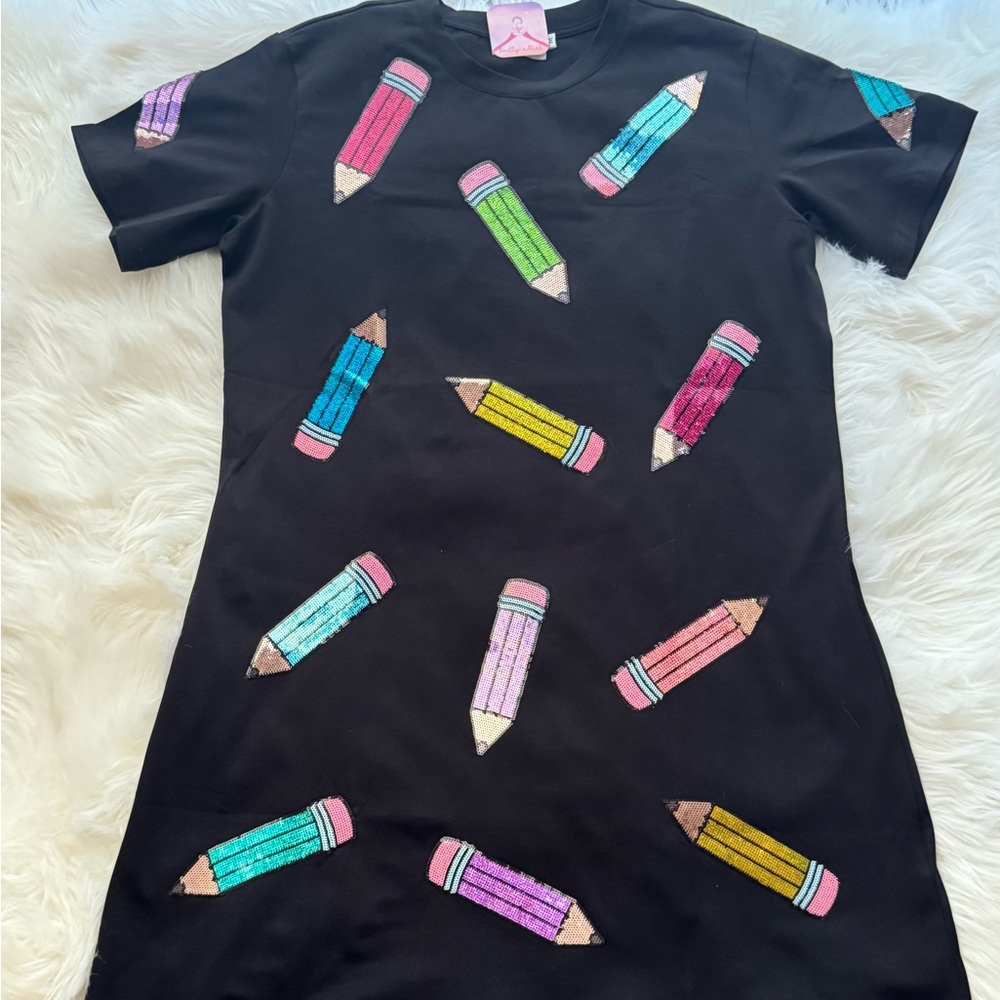 Sequin Pencils Shirt Dress - Picture 4 of 9